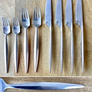 Gourmet Settings Steelgrass Knives and Forks (8 Pieces) Brushed Stainless Steel